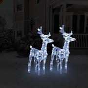 Ozdoby bożonarodzeniowe - Lumarko Świąteczne renifery, 2 szt., 80 zimnych białych LED, akryl! - miniaturka - grafika 1