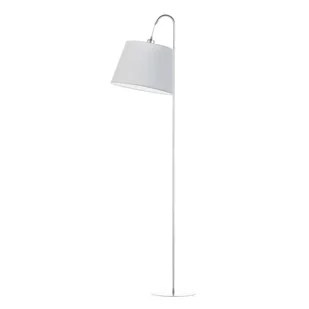 Skandynawska lampa podłogowa na chromowanym stelażu TALLIN z kloszem w kolorze jasnoszarym - Lampy stojące - miniaturka - grafika 1