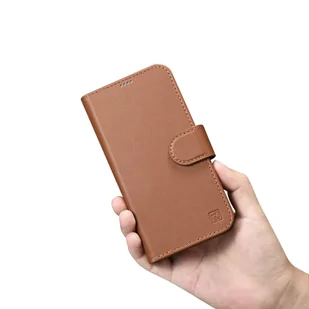 iCarer Wallet Case 2in1 etui iPhone 14 Pro Max skórzany pokrowiec z klapką Anti-RFID brązowy (WMI14220728-BN) - Etui i futerały do telefonów - miniaturka - grafika 10