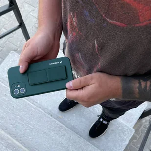 Wozinsky Kickstand Case elastyczne silikonowe etui z podstawką iPhone 12 jasnoniebieski - Etui i futerały do telefonów - miniaturka - grafika 12