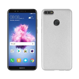 NoName Etui Carbon Fiber Huawei Y9 2018 srebrny /silver - Etui i futerały do telefonów - miniaturka - grafika 1