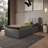Łóżka - Łóżko tapicerowane z pojemnikiem SFG0143 90x200 Welur Szary #53 - miniaturka - grafika 1