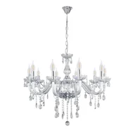 Lampy sufitowe - Lampa wisząca Cristallo przezroczysto-chromowana 10xE14x40W kryształowy wym: 105 x 78 x 78 cm szkło Candellux - miniaturka - grafika 1