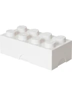 Sztućce dla dzieci - LEGO Pojemnik "Classic Brick 8" w kolorze białym na lunch - 20 x 7,3 x 10 cm - miniaturka - grafika 1