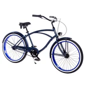 Rowery - Rower miejski męski Rider Unique Navy 7B rama 19" koło 26" ham. rolkowy szerokie obręcze - miniaturka - grafika 1