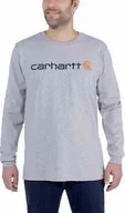 Koszulki męskie - Carhartt Koszulka Carhartt EMEA Signature L/S Grey - miniaturka - grafika 1