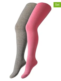 camano Rajstopy (2 pary) w kolorze jasnoróżowym i szarym - Rajstopy dziecięce - miniaturka - grafika 1