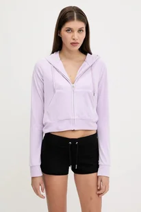 Juicy Couture bluza damska kolor fioletowy z kapturem z aplikacją JCWA122001 - Bluzy damskie - miniaturka - grafika 1