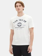 Koszulki męskie - Tom Tailor T-Shirt 1037735 Biały Regular Fit - miniaturka - grafika 1