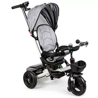 Rowerki trójkołowe - ﻿Rowerek trójkołowy obrotowy 360° Szary z daszkiem ECOTOYS - miniaturka - grafika 1
