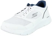 Sneakersy męskie - Skechers Męskie 216480 WNV Sneakersy, białe syntetyczne/tekstylne, 45 UK, Biała tkanina syntetyczna, 49.5 EU - miniaturka - grafika 1