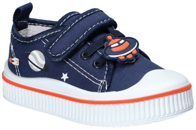 AMERICAN CLUB TEN168 TENISÓWKI TRAMPKI DZIECIĘCE WKŁADKA SKÓRZANA RZEP NAVY 22