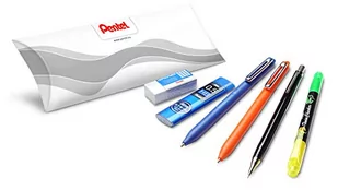 Pentel Zestaw szkolny, 6-częściowy, idealny na rozpoczęcie nowego roku szkolnego (2 długopisy, marker do tekstu, ołówek, wkłady, gumka) - Długopisy - miniaturka - grafika 1