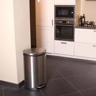 Pozostałe akcesoria do uprawy roślin - Vepa Bins EKO Kosz na śmieci z pedałem Shell, 2x22 L, matowy, srebrny - miniaturka - grafika 1