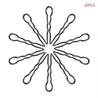 Ozdoby do włosów - TEMU 10 szt. Eleganckie spinki do włosów U-kształtne - Przeźroczyste widelce z czarnymi końcówkami, antypoślizgowe spine dla kobiet, na zaplecenia, - miniaturka - grafika 1