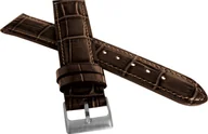 Akcesoria do smartwatchy - Lavvu LAVVU Brązowy szyty pasek CROCO z luksusowej skóry Top Grain - 20 - miniaturka - grafika 1