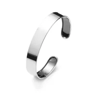 Bransoletki - Srebrna bransoletka bangle gładka, sztywna szeroka 1 cm pr925 - miniaturka - grafika 1