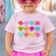 Koszulki dla dziewczynek - Różowa koszulka w kropki dla dziewczynki na dzień kropki - miniaturka - grafika 1