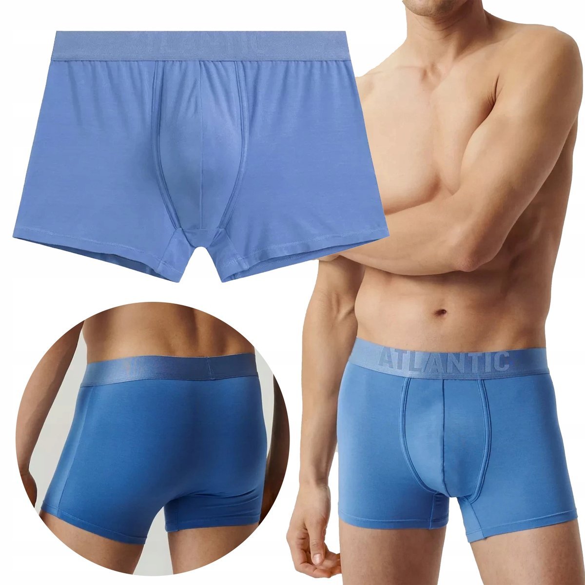 Bokserki Męskie MH-1201 Mikromodal Niebieskie Obcisłe Sportowe Fit *XL