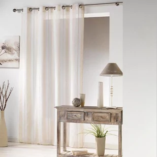 Douceur d'intérieur Douceur dintérieur Firana okienna na przelotkach HELIOS 140 x 240 cm kolor lniany 1622109 - Firany - miniaturka - grafika 1