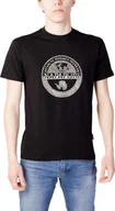 Koszulki męskie - NAPAPIJRI T-shirt męski bawełna czarny GR77523 - Rozmiar: M - miniaturka - grafika 1
