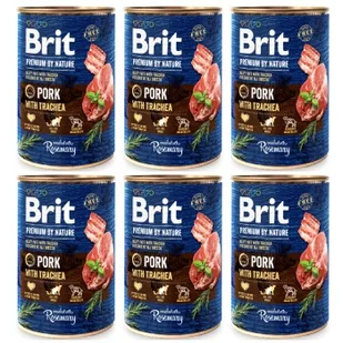 Brit Premium by Nature Wieprzowina z tchawicą 6 x 800 g - Mokra karma dla psów - miniaturka - grafika 1