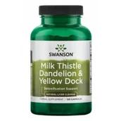 Odchudzanie i oczyszczanie - Swanson Milk Thistle Dandelion & Yellow Dock Suplement diety 120 kaps. - miniaturka - grafika 1