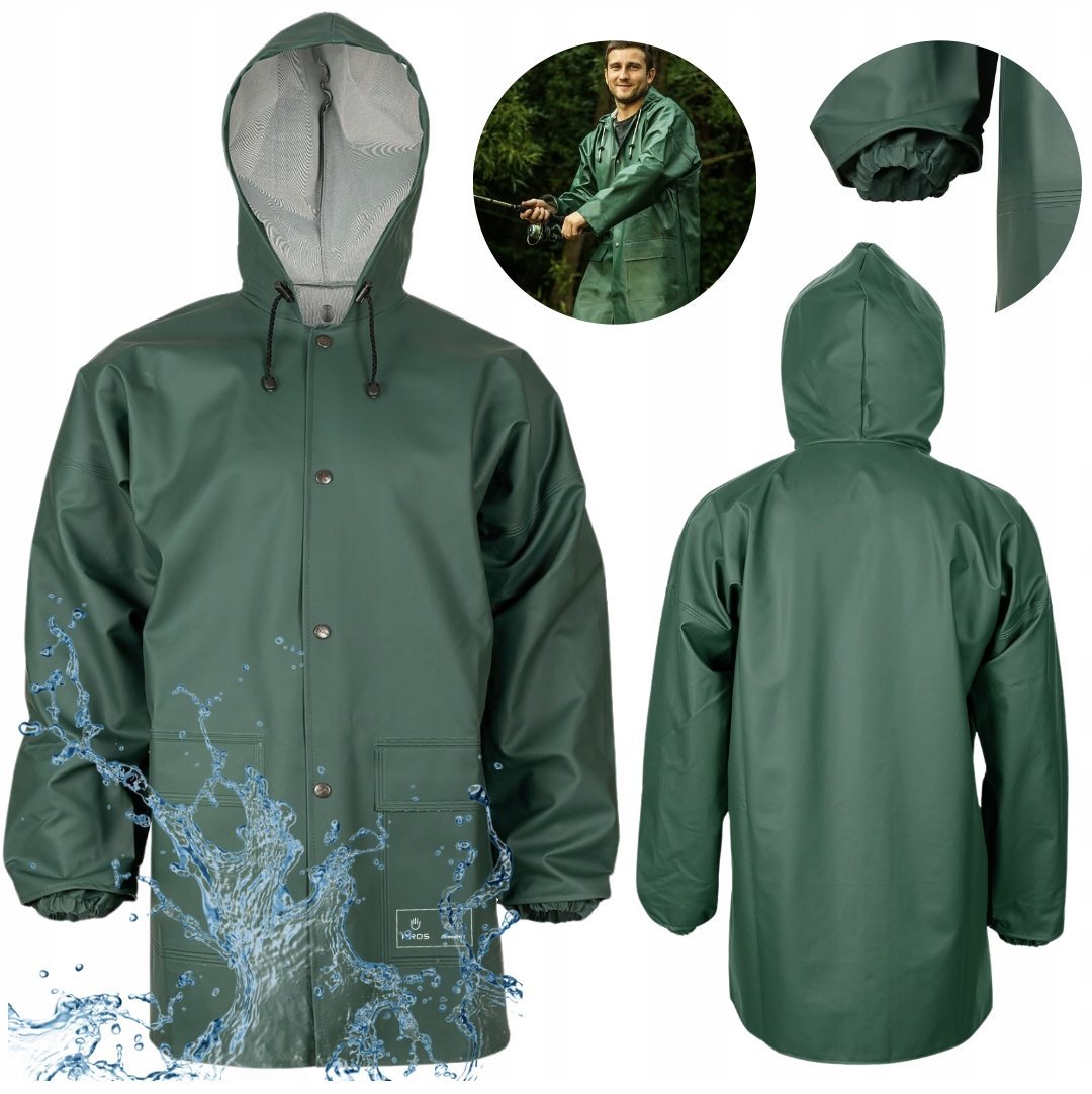 KURTKA robocza PRZECIWDESZCZOWA z kapturem NA ZAMEK WODOODPORNA SZTORMIAK