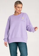 Bluzy damskie - Bluza damska z haftem - Fioletowa bluza damska M1152 r. S/M - miniaturka - grafika 1