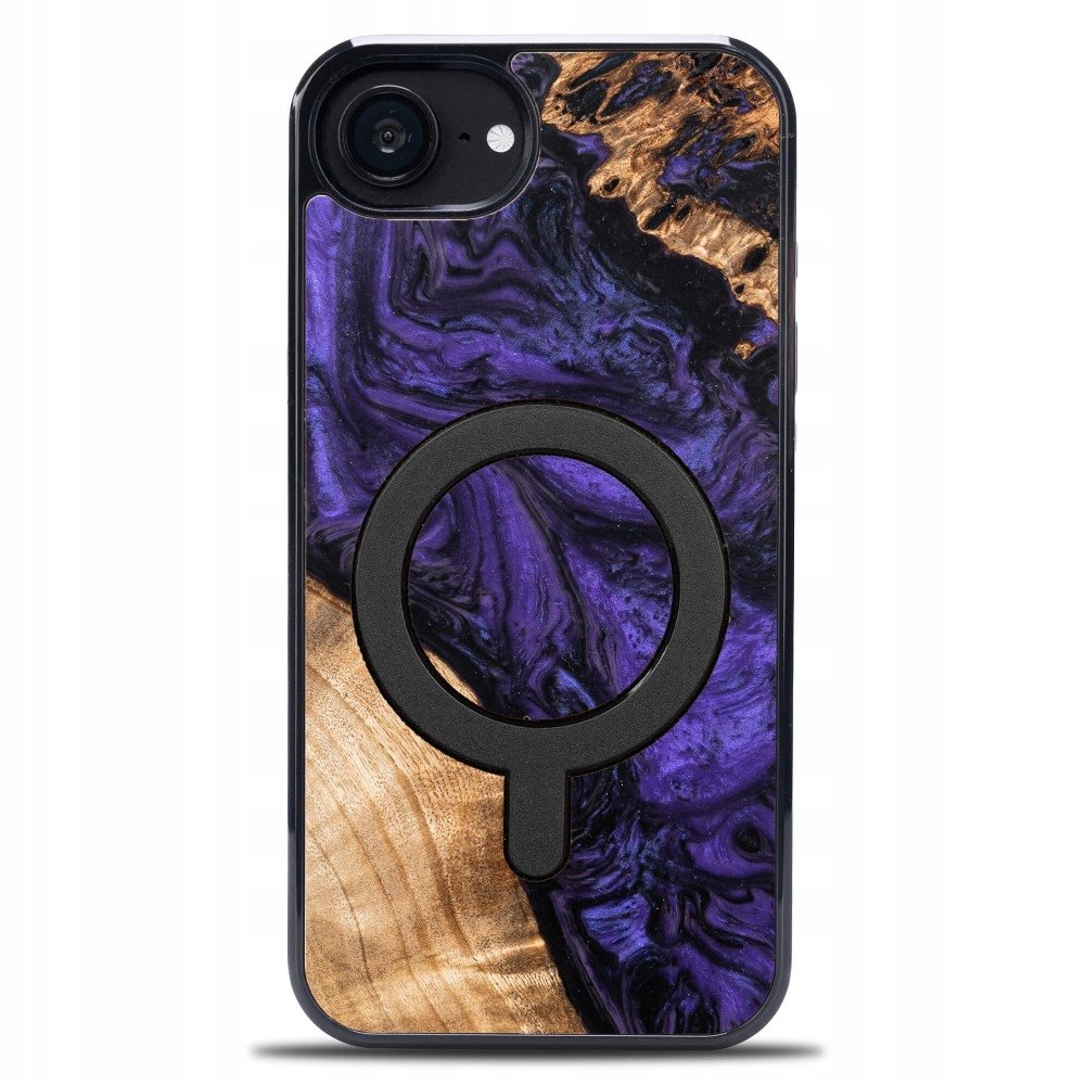 Bewood Drewniane etui do iPhone 16e, Unique Violet do MagSafe