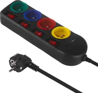 Listwy zasilające - Listwa zasilająca Maclean Listwa zasilająca 4 gniazda + 2xUSB MCE508 B - miniaturka - grafika 1