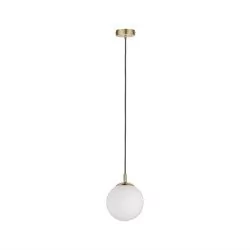 Paulmann Lampa wisząca klasyk MENJA E27 kula mleczna/mosiądz 79725 - Lampy sufitowe - miniaturka - grafika 1