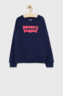 Bluzy damskie - Levi's Levi's bluza dziecięca kolor granatowy z nadrukiem - grafika 1