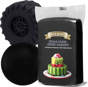 MASA CUKROWA lukier plastyczny 1 KG DO OBKŁADANIA TORTU CIAST CZARNA - Dodatki do ciast w proszku - miniaturka - grafika 1