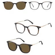 Okulary korekcyjne, oprawki, szkła - Owalne okulary panterkowe pod korekcję z polaryzacyjną nakładką przeciwsłoneczną CLIP-TRC-194A-2 - miniaturka - grafika 1