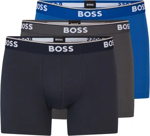 BOSS Bokserki męskie Power Trunk dłuższy krój bawełna stretch 3-pak XL 1xniebieski/ciemnoniebieski/szary - Majtki męskie - miniaturka - grafika 1