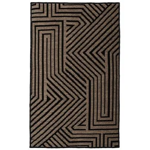 Dywan tkany Velesa 50 x 80 cm czarno-beżowy - Dywany - miniaturka - grafika 1