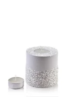 Świeczniki - ŚWIECA LAMPION WALEC 120X120 DIAMENT BIAŁY PORCELANA - miniaturka - grafika 1