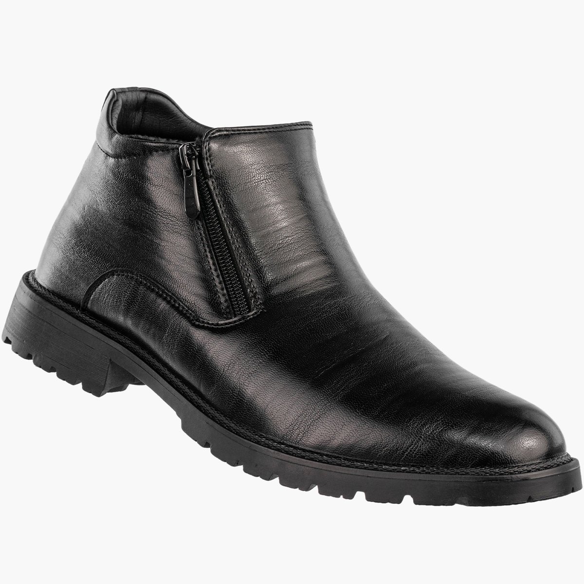 Trzewiki Męskie Ekoskóra Buty Ocieplane Botki Zimowe Czarne Vanhorn 25-04300BK Czarny 41