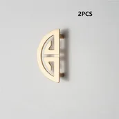 Zawiasy, okucia i inne akcesoria - Dwa uchwyty do drzwiczek szafek, uchwyty do drzwiczek meblowych w kolorze złotym, średnica 64 mm. - miniaturka - grafika 1