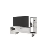 Szafki RTV - Szafka RTV Best MebloCross Sonoma Jasna / Biały Połysk - miniaturka - grafika 1