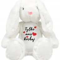 Maskotki i pluszaki - PRZYTULANKA KRÓLIK BIAŁY Tylko Mnie Kochaj Miłość PREZENT WALENTYNKI Wzory - miniaturka - grafika 1