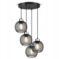Lampy sufitowe - Lampa Sufitowa Żyrandol Wisząca Vintage LOFT Reflektor 444-EZ4 E27 Z Siatki - miniaturka - grafika 1