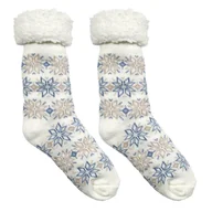 Skarpetki damskie - Skarpety z motywem śnieżynki beżowe - miniaturka - grafika 1