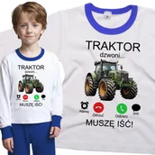 Piżamy dla dziewczynek - Piżama dziecięca Muszę Iść Traktor Dzwoni Ciągnik 86/92 - VoloDonum - miniaturka - grafika 1
