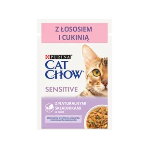 Purina Cat Chow CAT CHOW Sensitive Karma z łososiem i cukinią w sosie 85g 43523-uniw - Mokra karma dla kotów - miniaturka - grafika 1