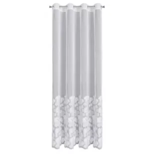 Eurofirany B.b. Choczyńscy Sp.J. Elegancka firana Jasmin 140x250 biała - Firany - miniaturka - grafika 1