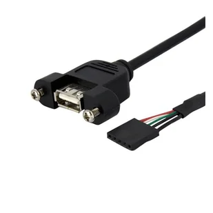 StarTech 30 cm Inbouwpaneel USB Kabel - USB A naar Moederbord Aansluitkabel F/F kabel USB 0,3 m Czarny - Kable komputerowe i do monitorów - miniaturka - grafika 1