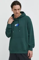 Bluzy męskie - Quiksilver bluza męska kolor zielony z kapturem z nadrukiem - miniaturka - grafika 1