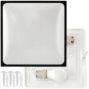 Lampa Sufitowa Plafon Led 2x E27 Kwadrat Czarny Natynkowy Oprawa Sufitowa - Lampy sufitowe - miniaturka - grafika 1